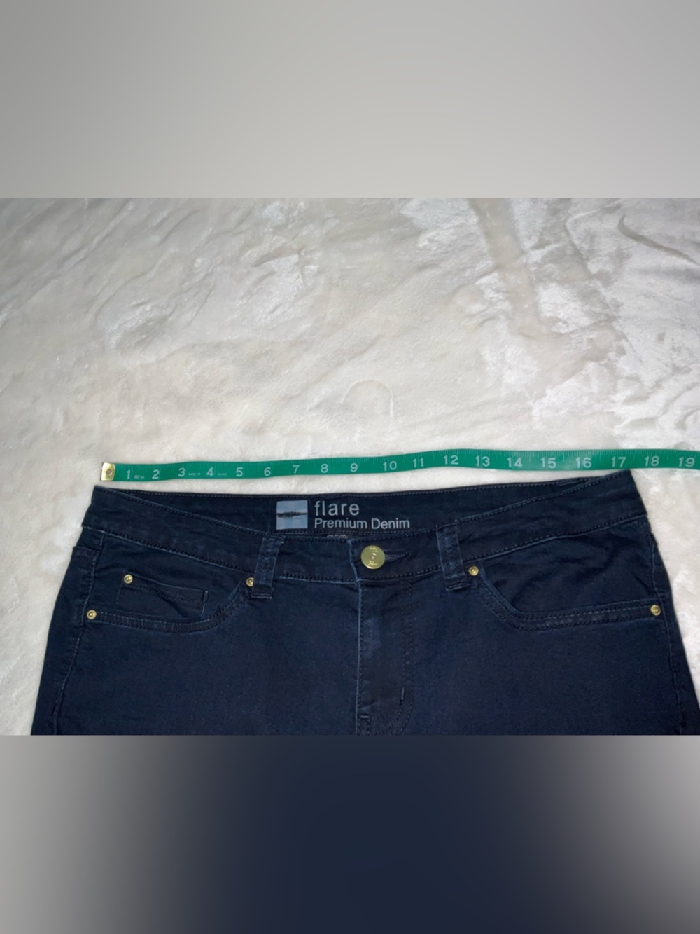 Mossimo Supply Co. Premium Stretch Denim Navy Flare Jeans Size 8 - Picture 6 of 7